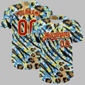 Custom Pattern Rave Party Animal Tiger Leopard Print Baseball Jersey 1 1
