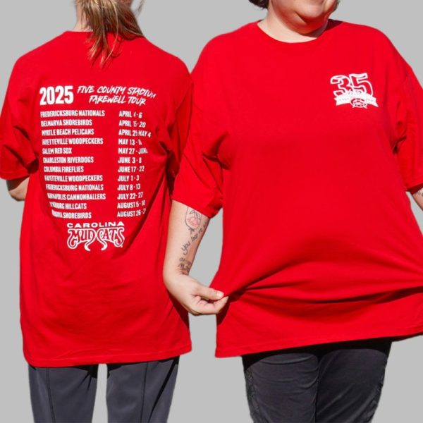 Carolina Mudcats Final Tour T Shirt 2025 Giveaway
