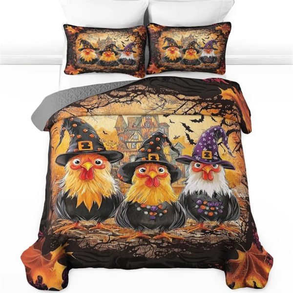 Chicken Witchy Halloween All Season Bedding Set