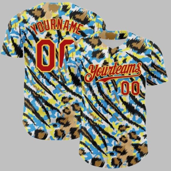 Custom Pattern Rave Party Animal Tiger Leopard Print Baseball Jersey 1 1