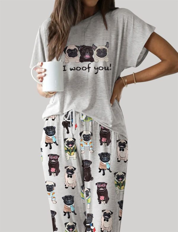 Cute Pug Casual Pajama Set 1