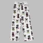 Cute Pug Contrast Wide Leg Pants