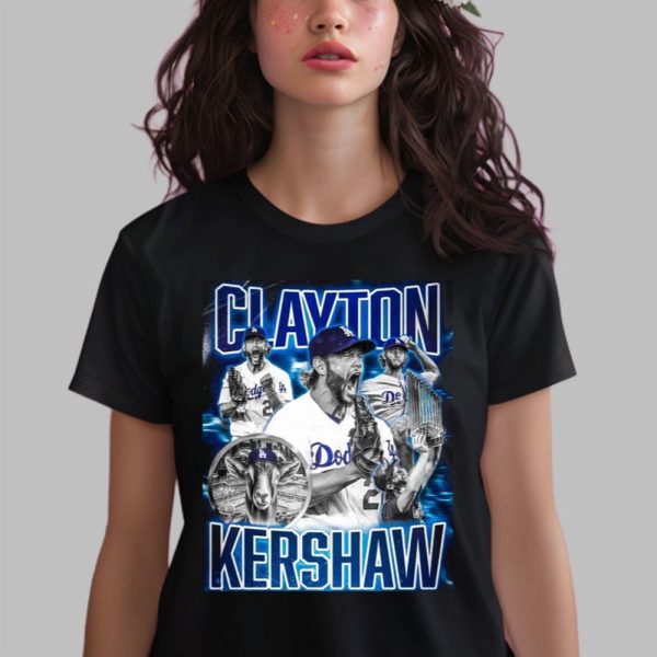 Doyers Dave Clavton Kershaw The Goat Blk Shirt 0 2