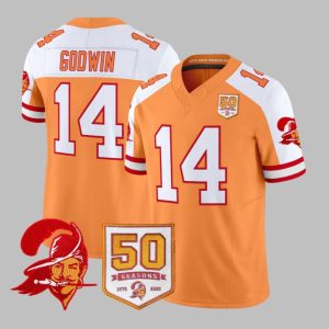 Bay Buccaneers Godwin Throwback 50th Season Patch Vapor Jersey 2025 1 1