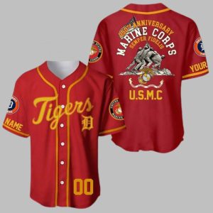 2025 Tigers 250th Marine Corps Birthday Jersey 1 1