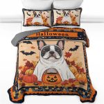 Ghostly Frenchie Halloween All Season Bedding Set