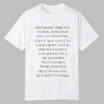 Give Money Directly To Doll Instead Of Gay Guy Who Will Eventually Give It To A Non Shirt