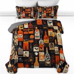 Halloween Wine Bottles All Season Bedding Set