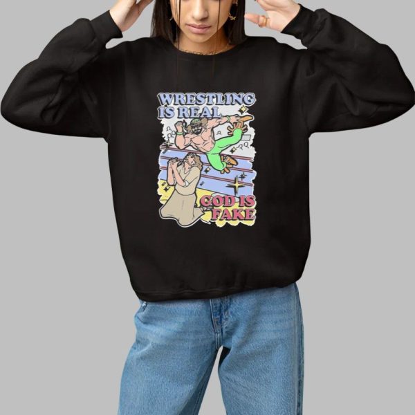 Hulk Hogan Wrestling Is Real God Is Fake Shirt 1 1