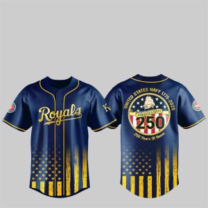 1 KC Royals US NAVY 250th Birthday Celebration Jersey