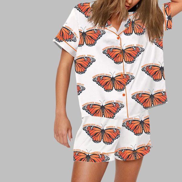Immigrants Make America Great Butterfly Pajama Set 2
