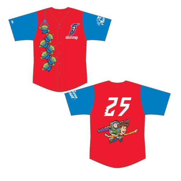Jacksonville Jumbo Shrimp Toy Story Adult 2025 Jersey 1 2