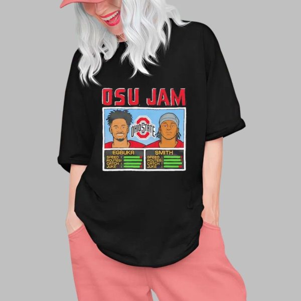 Jeremiah Smith OSU Jam Emeka Egbuka And Jeremiah Smith Buckeyes Shirt 0 1
