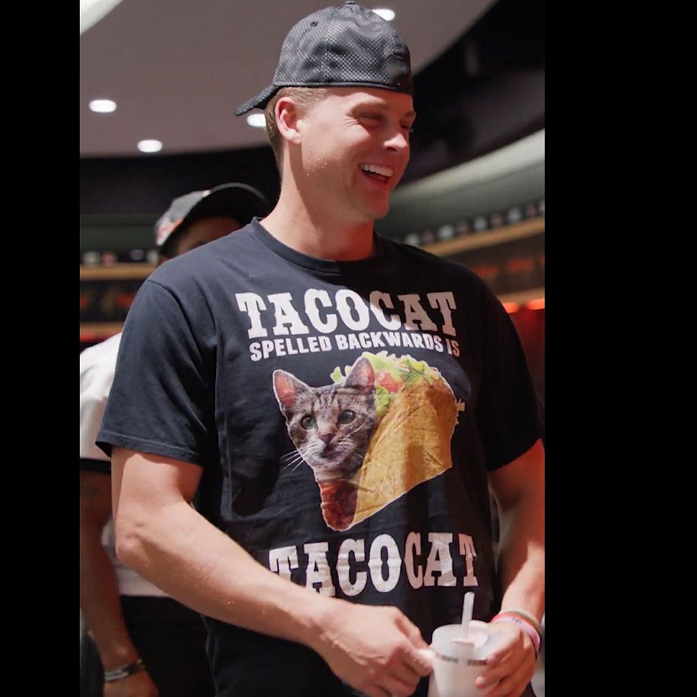 Joey Burrow Tacocat Spelled Backwards Is Tacocat Shirt