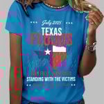 July 2025 Texas Floods Rain Falls Hope Rises Print Casual T-Shirt
