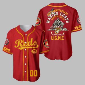 Reds 250th Birthday of the US Marine Corps Jersey 1 1