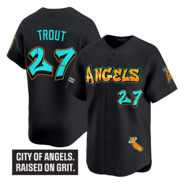 LA Angels Trout Raleigh Graffiti 2025 Jersey 1 2