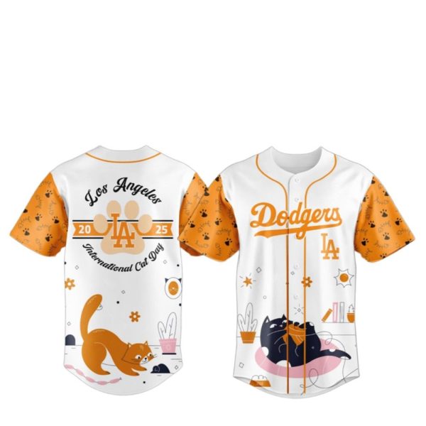 LA Dodgers 2025 International Cat Day Jersey 1 2