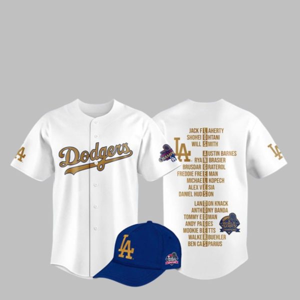 LA Dodgers 2025 World Series Champions Jersey Hat 1 1