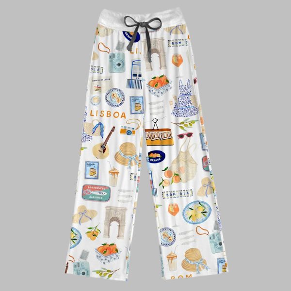 Lisbon Portugal Contrast Wide Leg Pants 1