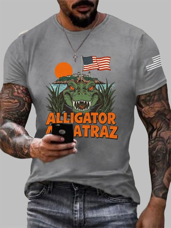 Men's Alligator Alcatraz Flag 2025 T-shirt