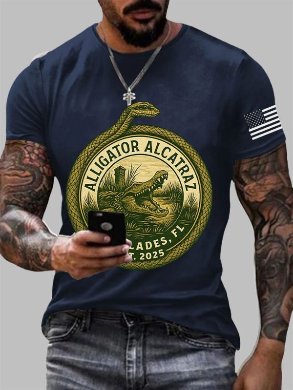 Mens Alligator Alcatraz Florida Everglades 2025 Tee 2