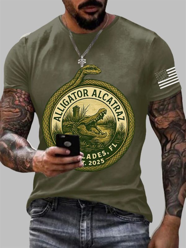 Mens Alligator Alcatraz Florida Everglades 2025 Tee 4