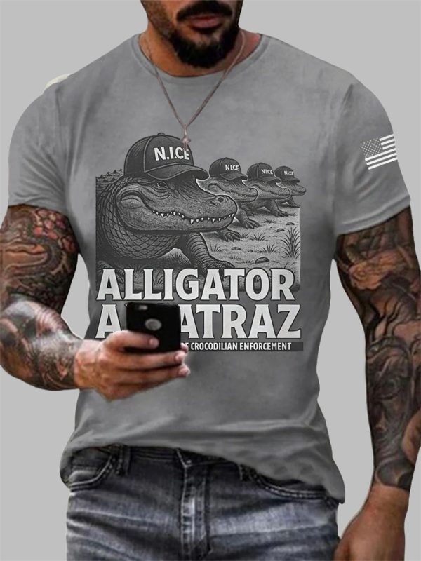 Mens Alligator Alcatraz Gator Enforcement Tee 2