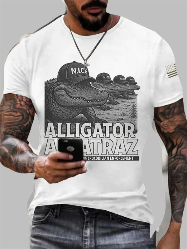 Mens Alligator Alcatraz Gator Enforcement Tee 4