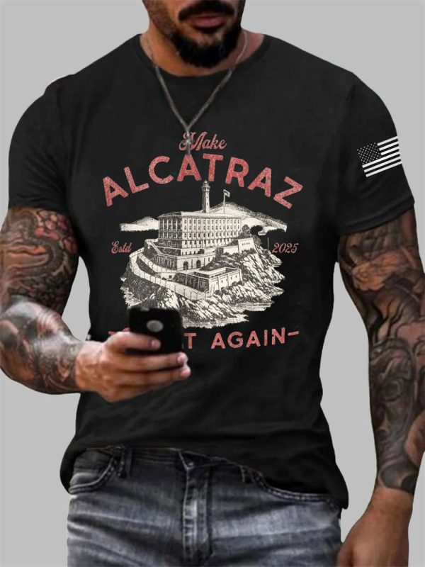 Mens Make Alcatraz Great Again Florida Everglades Dark Humor Tee 2