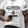 Mens Retro Alligator Alcatraz Florida Everglades EST 2025 Short Sleeve Tee 2