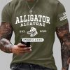 Mens Retro Alligator Alcatraz Florida Everglades EST 2025 Short Sleeve Tee 3