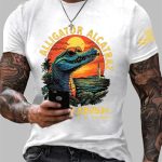 Men's Retro Alligator Alcatraz Florida Everglades Sleeve T-shirt