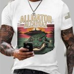 Men's Retro Alligator Alcatraz Printed Shirt