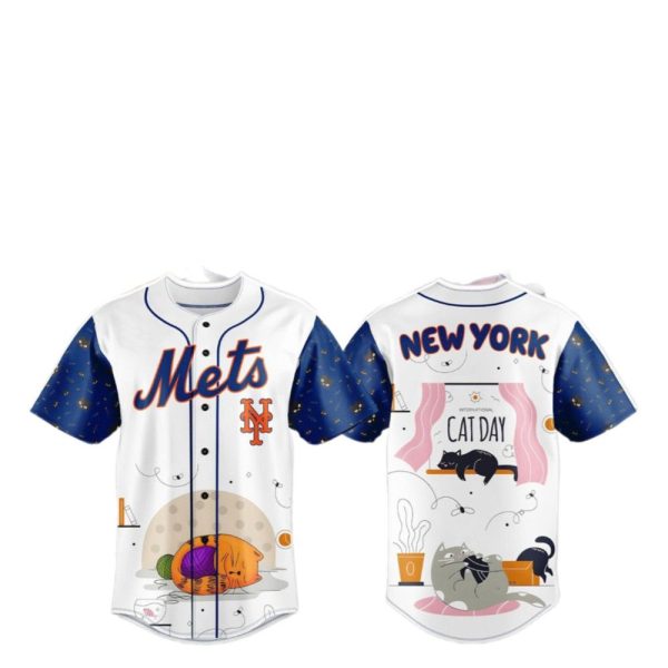NY Mets 2025 International Cat Day Jersey 1 2