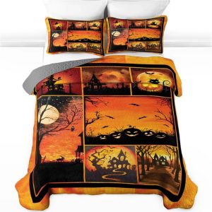 Halloween Haunted Pumpkin Night All Season Bedding Set