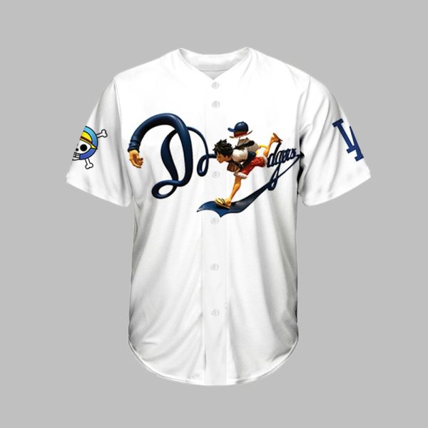 One Piece Luffy Dodgers Jersey 2025 1
