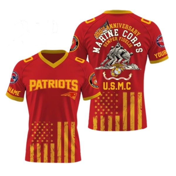 Patriots 250th Birthday of the US Marine Corps Jersey 1 2