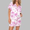 Pink Chinoiserie Floral Pajama Set 1