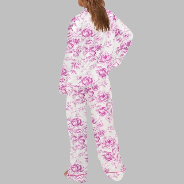 Pink Chinoiserie Floral Pajama Set 3