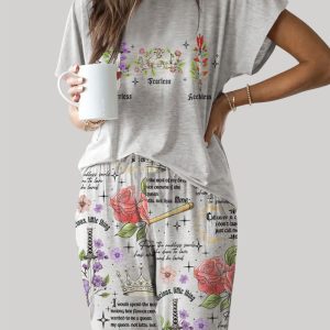 Powerless Bookish Casual Pajama Set For Women 1