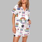 Purride Cats In Space Rainbow Cats LGBT Pride Month Pajama Set