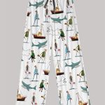 Shark Contrast Wide Leg Pants