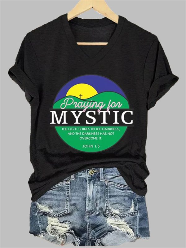 Texas Strong Praying For Mystic Print T-Shirt