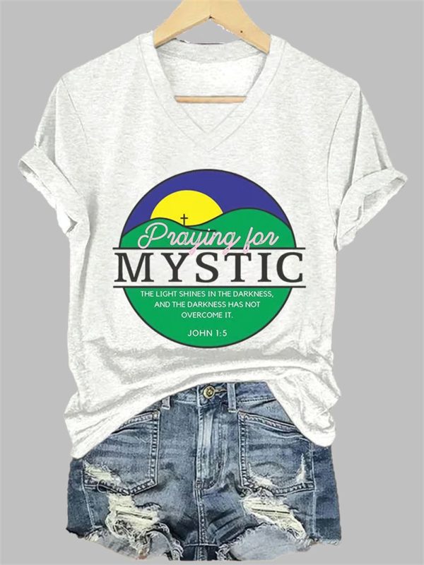 Texas Strong Praying For Mystic Print T Shirt 3