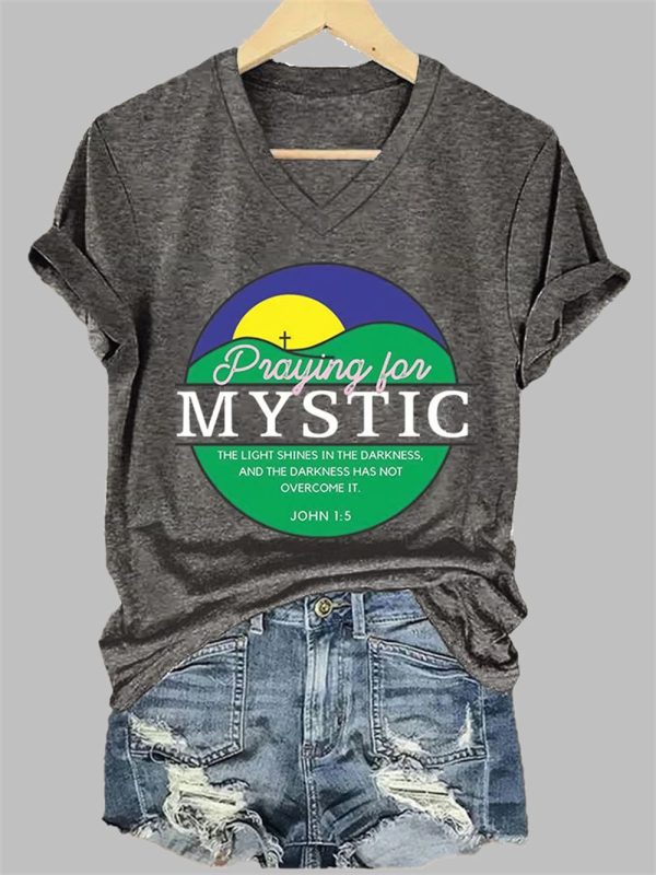 Texas Strong Praying For Mystic Print T Shirt 4
