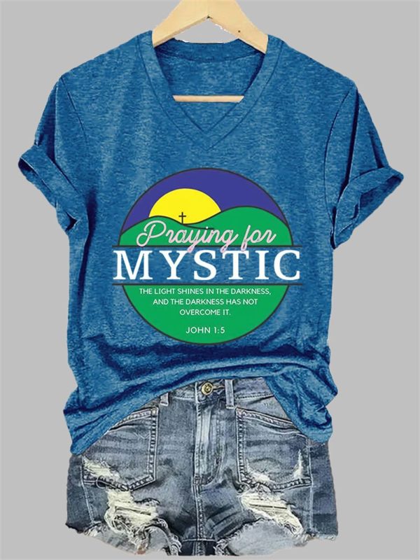 Texas Strong Praying For Mystic Print T Shirt 5