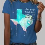 Texas Strong When You Go Through Deep Waters I Will Be With You Isaiah 432 Print T-Shirt