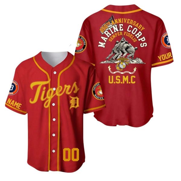 Tigers 250th Birthday of the US Marine Corps Jersey 1 2