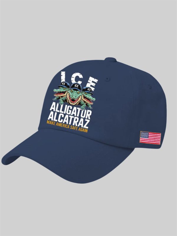 Unisex ICE Alligator Alcatraz Make America Safe Again Print Hat 3